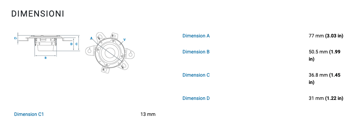 Audison AP 2 MV coppia wide range 50mm 4 ohm 50W