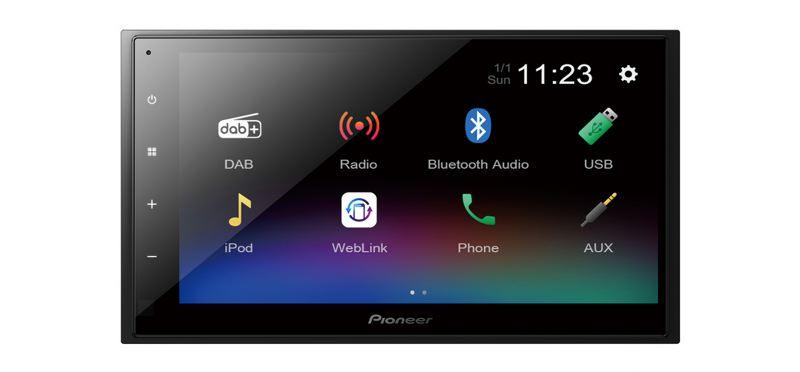 Pioneer DMH-A340DAB autoradio 2 DIN da 6,8'', DAB+, USB, WebLink, Bluetooth, FLAC - TechSoundSystem.com