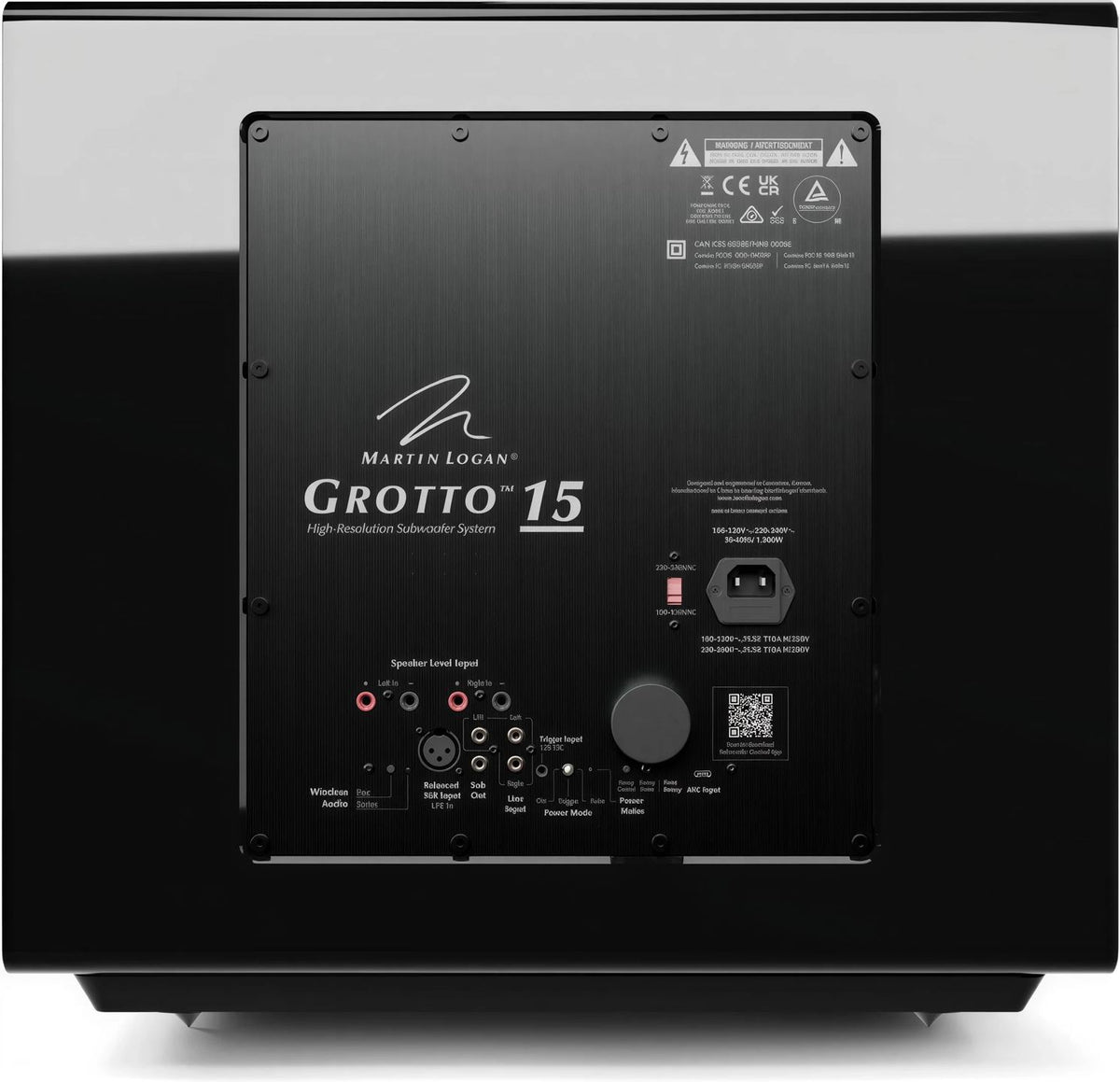 Martin Logan GROTTO 15 subwoofer attivo 1000W RMS wireless doppio radiatore passivo da 38cm