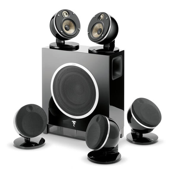 Focal DOME PACK FLAX 5.1 sistema composto da 5 diffusori Dome + Subwoofer attivo, nero, woofer "FLAX" 100 W - TechSoundSystem.com