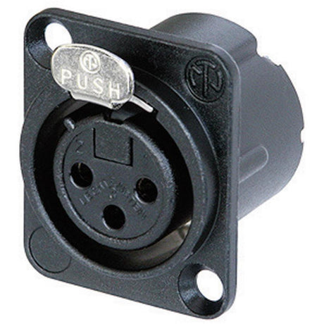 NEUTRIK NC3FD-LX-B PRESA A PANNELLO CONTATTI DRITTI CONNETTORE XLR POLI - 3 NERO 1 PEZ - TechSoundSystem.com