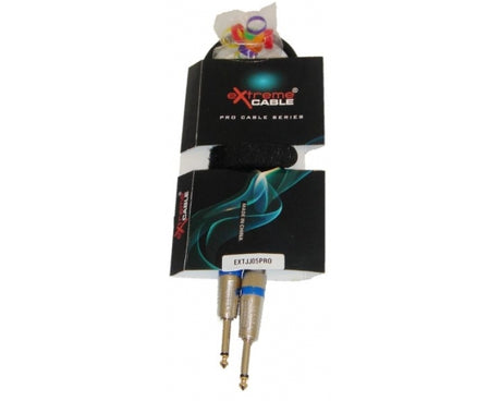 EXTREME JJ05PRO CAVO JACK 1/4" 6,3 mm - JACK 6.3mm 1/4" 0,5 MT CON FASCIA STRAP E CONNETTORI ANTISCIVOLO ERGONOMICI - TechSoundSystem.com