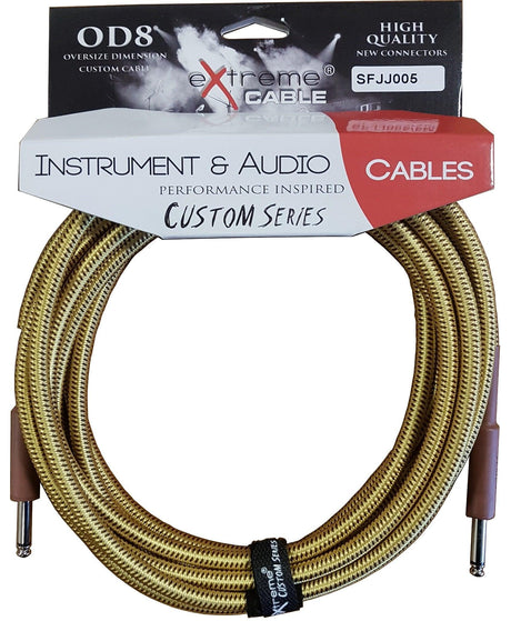 EXTREME SFJJ005/5M CAVO AUDIO JACK DRITTO COTONATO BEIGE OD8 SERIE CUSTOM PER STRUMENTI LIVE STUDIO 5 METRI - TechSoundSystem.com