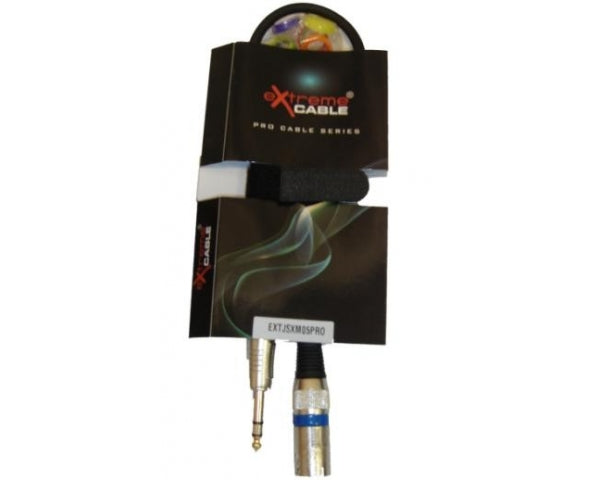 EXTREME JSXM05PRO CAVO XLR MASCHIO - JACK STEREO 1/4" 6,3mm 0,5M CONNETTORI SMONTABILI - TechSoundSystem.com
