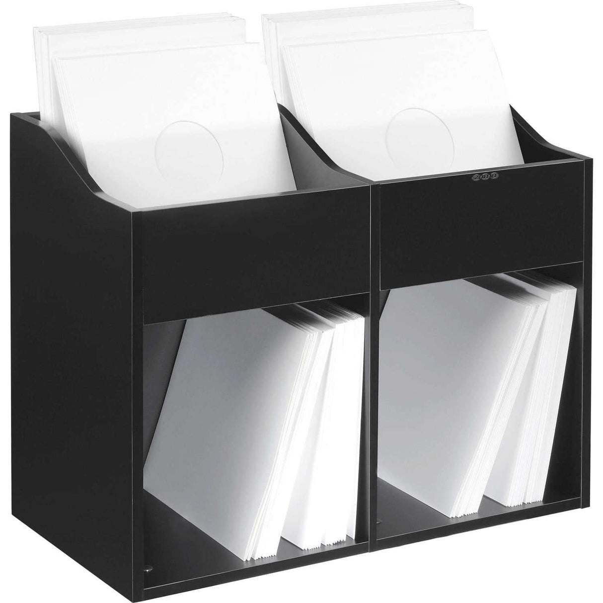 ZOMO VS-BOX200/2 BK BOX PORTA VINILI IN LEGNO COLORE NERO - TechSoundSystem.com
