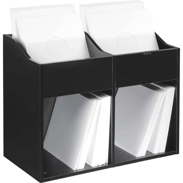 ZOMO VS-BOX200/2 BK BOX PORTA VINILI IN LEGNO COLORE NERO - TechSoundSystem.com