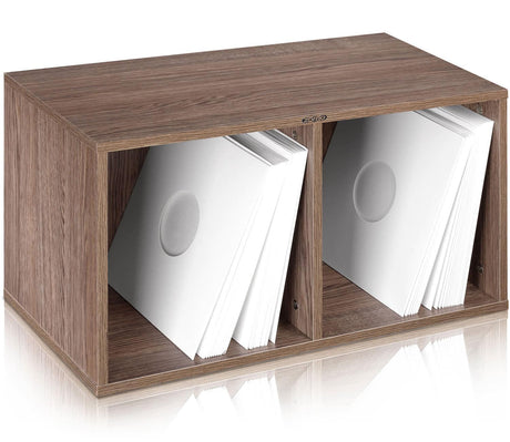 ZOMO VS-BOX200 WL BOX PORTA VINILI IN LEGNO FINITURA NOCE - TechSoundSystem.com