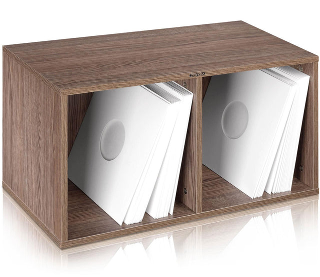 ZOMO VS-BOX200 WL BOX PORTA VINILI IN LEGNO FINITURA NOCE - TechSoundSystem.com
