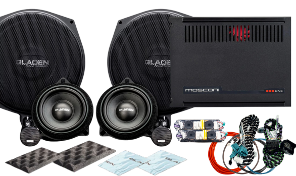 Gladen SU-BMW-FBASIC-EXTREME Kit audio SoundUp ONE 202 BMW a 3 vie + amplificatore One 6|10 DSP per BMW serie F e G