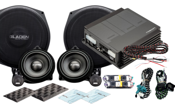 Gladen SU-BMW-FBASIC Kit audio SoundUp ONE 202 BMW a 3 vie + amplificatore Pico V2 6|8 DSP per BMW serie F e G