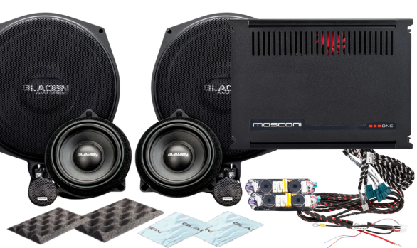 Gladen SU-BMW-RAM-BASIC-C Kit audio SoundUp ONE 202 BMW a 3 vie + amplificatore ONE 8|10 DSP per BMW serie G con unità RAM