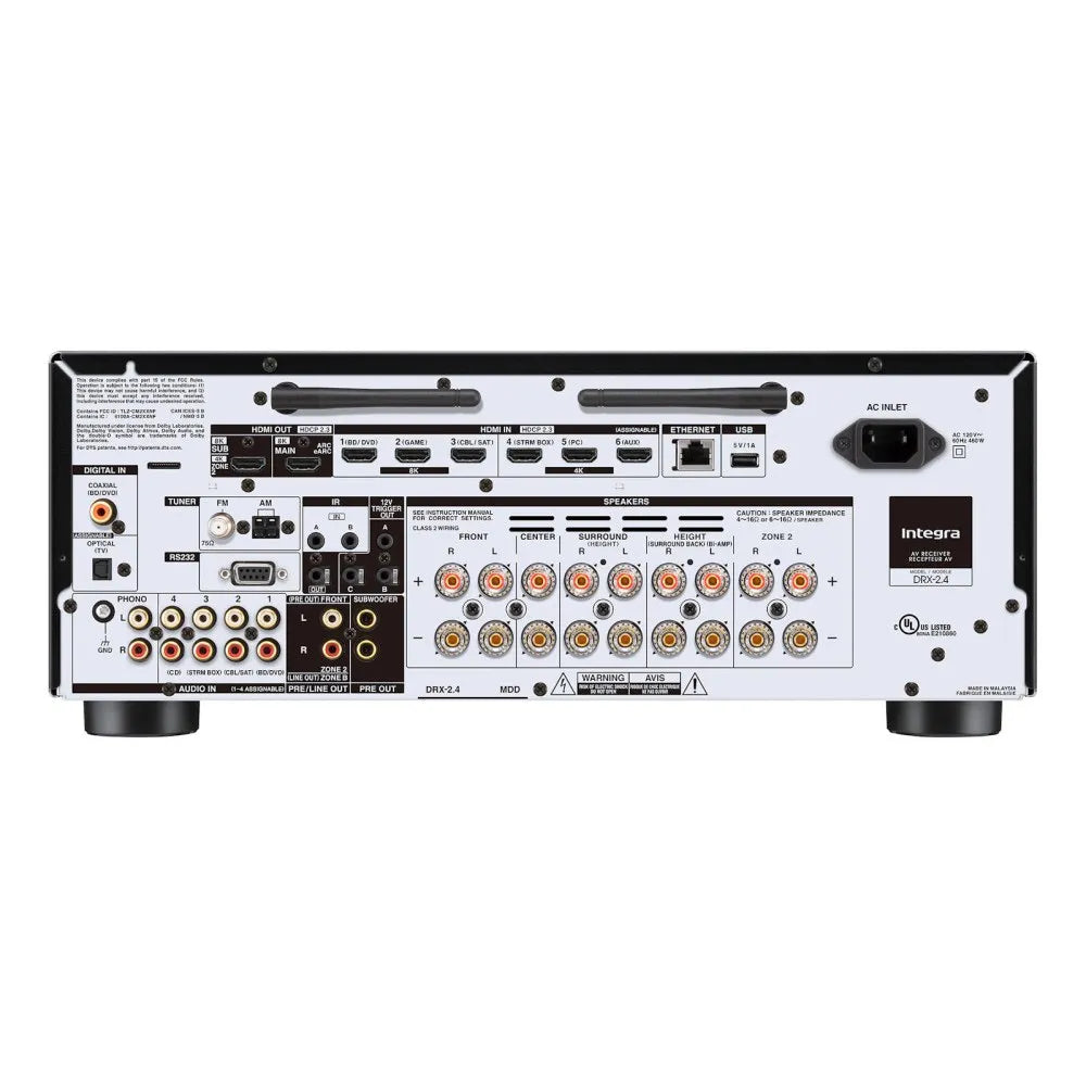 Integra DRX-2.4 Sintoamplificatore 7.2 canali con Dolby Atmos, Dirac Live, 8K HDMI 2.1