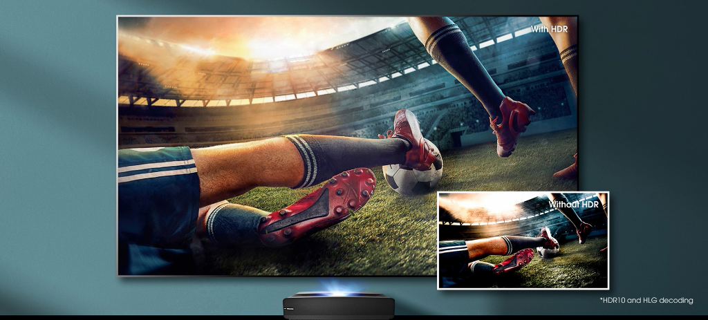 Hisense 100L5F-D12 videoproiettore laser tv con schermo da proiezione fisso telo ALR (UST) da 100" INCLUSO - TechSoundSystem.com