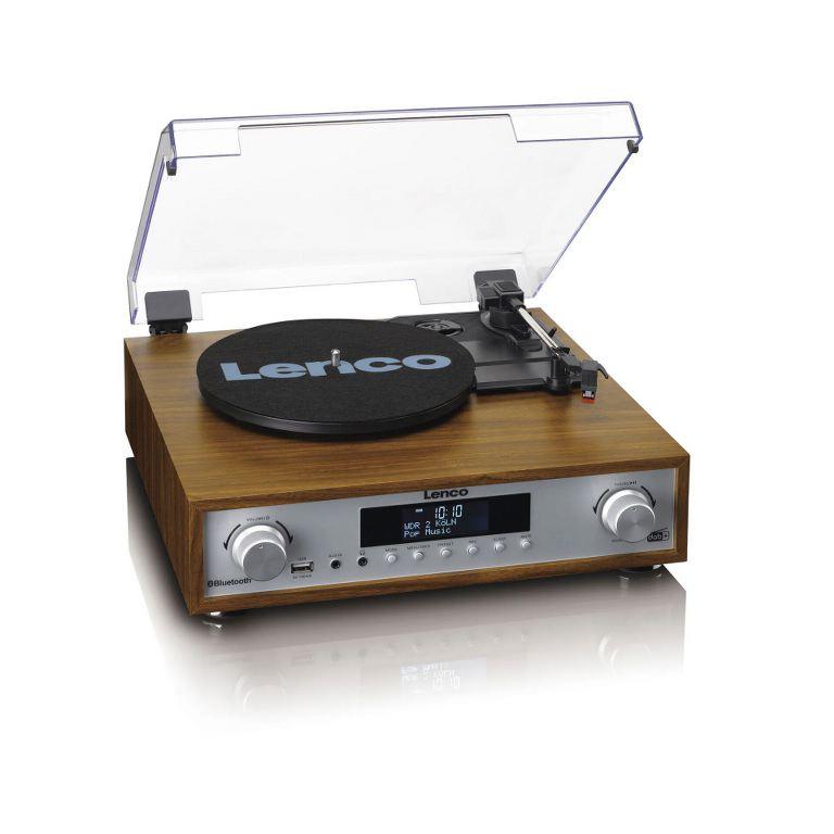 Lenco MC-160WD Sistema all-in-one Giradischi con trazione a cinghia, Radio DAB+,FM Bluetooth 5.0 - TechSoundSystem.com