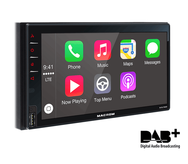 Macrom M-DL7000D+ANT autoradio 2 DIN con DAB+ (con antenna), CarPlay, Android Auto - TechSoundSystem.com