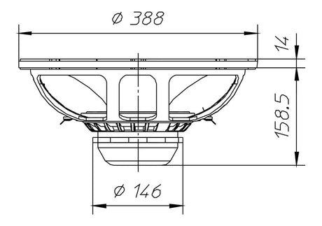 Ciare NDH15-3LW-44 subwoofer 15" dalla potenza di 800 W e 350 W RMS a 4+4 Ohm - TechSoundSystem.com