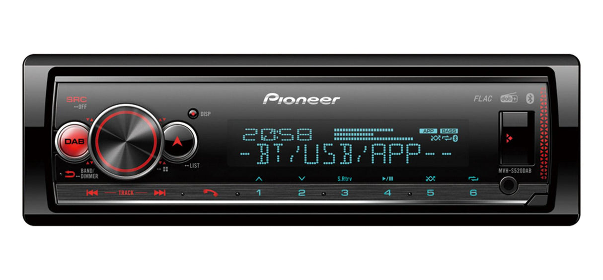 Pioneer MVH-S520DAB autoradio 1 DIN con DAB, Bluetooth, illuminazione Multi Colour, USB, Spotify - TechSoundSystem.com