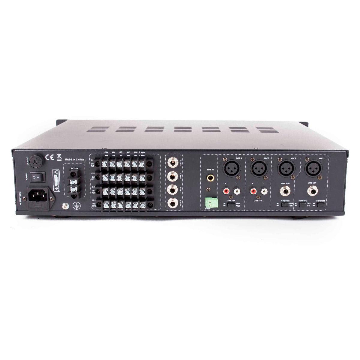 Master Audio MX4412 Amplificatore mixer multizona 8ohm e 100V PA a matrice con lettore MP3 e BLUETOOTH - TechSoundSystem.com