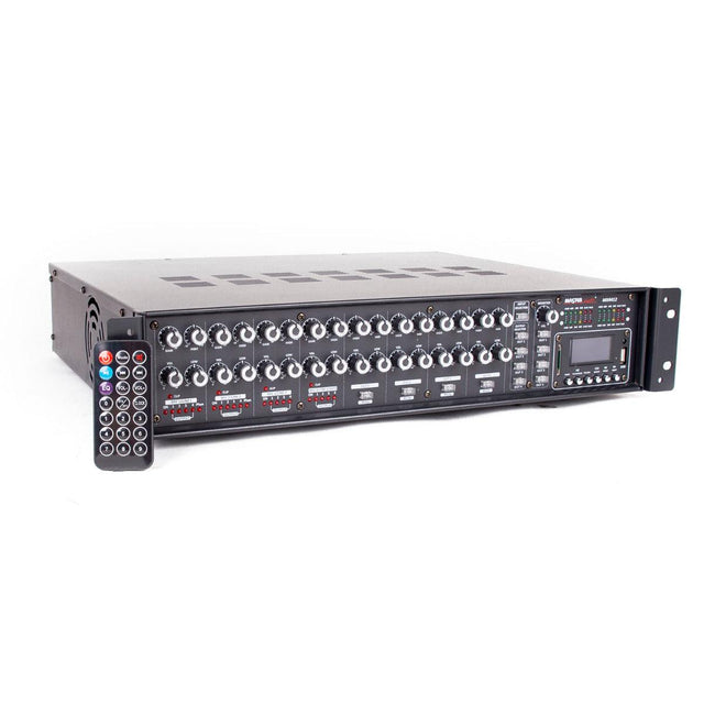 Master Audio MX4412 Amplificatore mixer multizona 8ohm e 100V PA a matrice con lettore MP3 e BLUETOOTH - TechSoundSystem.com
