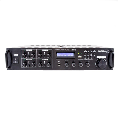 Master Audio MZ8100 Amplificatore 4 zone volumi indipendenti 4-8 ohm 150W RMS - TechSoundSystem.com
