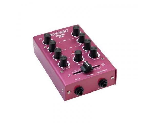 OMNITRONIC GNOME 202 RED MINI MIXER DJ 2 CANALI STEREO MICROFONO CUFFIA - TechSoundSystem.com