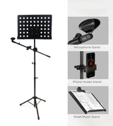 HEBIKUO P06HV LEGGIO DA ORCHESTRA FORATO SMONTABILE REGOLABILE IN ALTEZZA ED INCLINAZIONE
