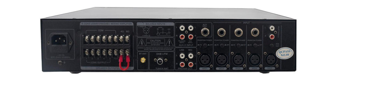 GLEMM PAA 120DAB Amplificatore professionale 100V a 5 zone con modulo DAB+ integrato, lettore MP3, bluetooth - TechSoundSystem.com