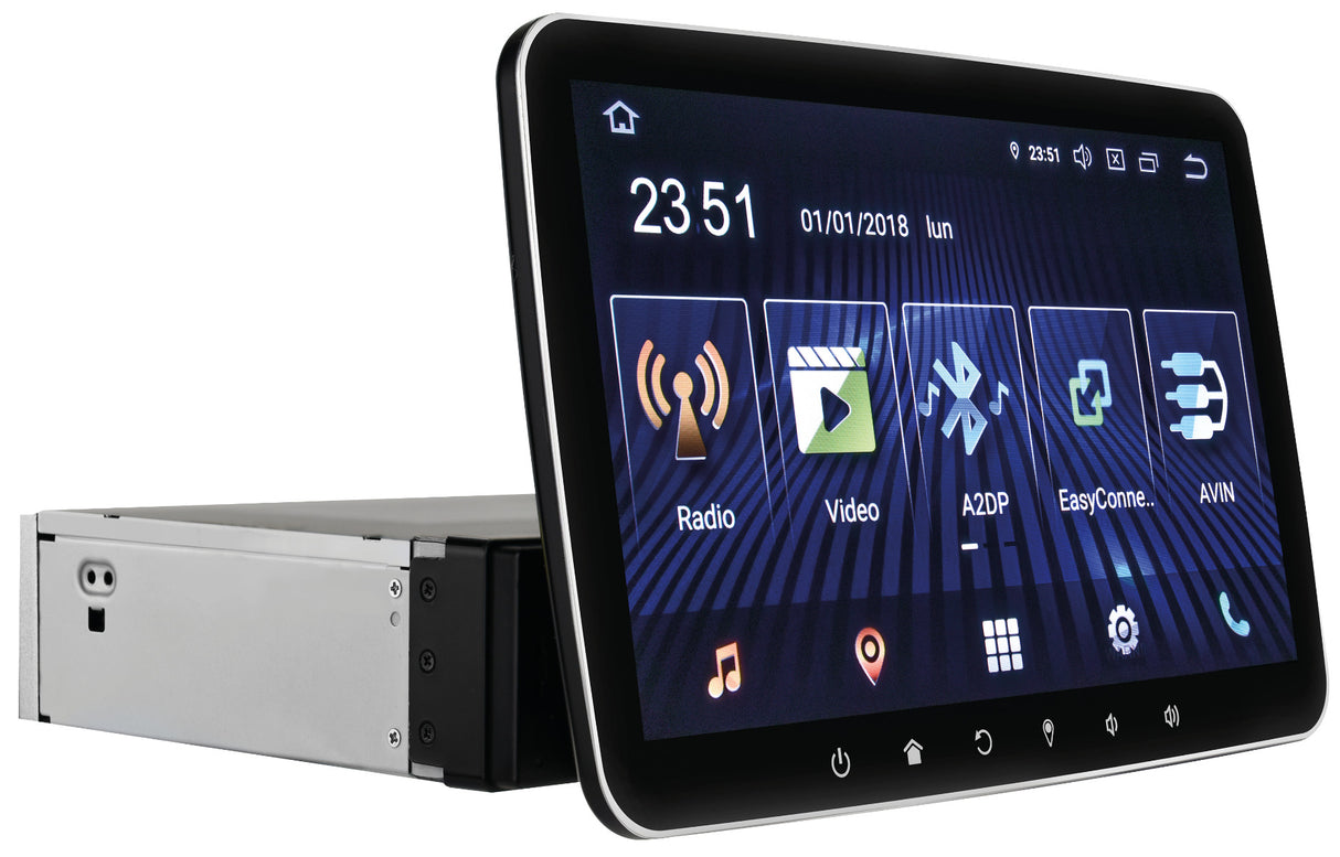 Phonocar VM052K Autoradio 1 DIN con monitor 10.1" HD, Android 9.0, Bluetooth GPS e mappe CAMPER - TechSoundSystem.com
