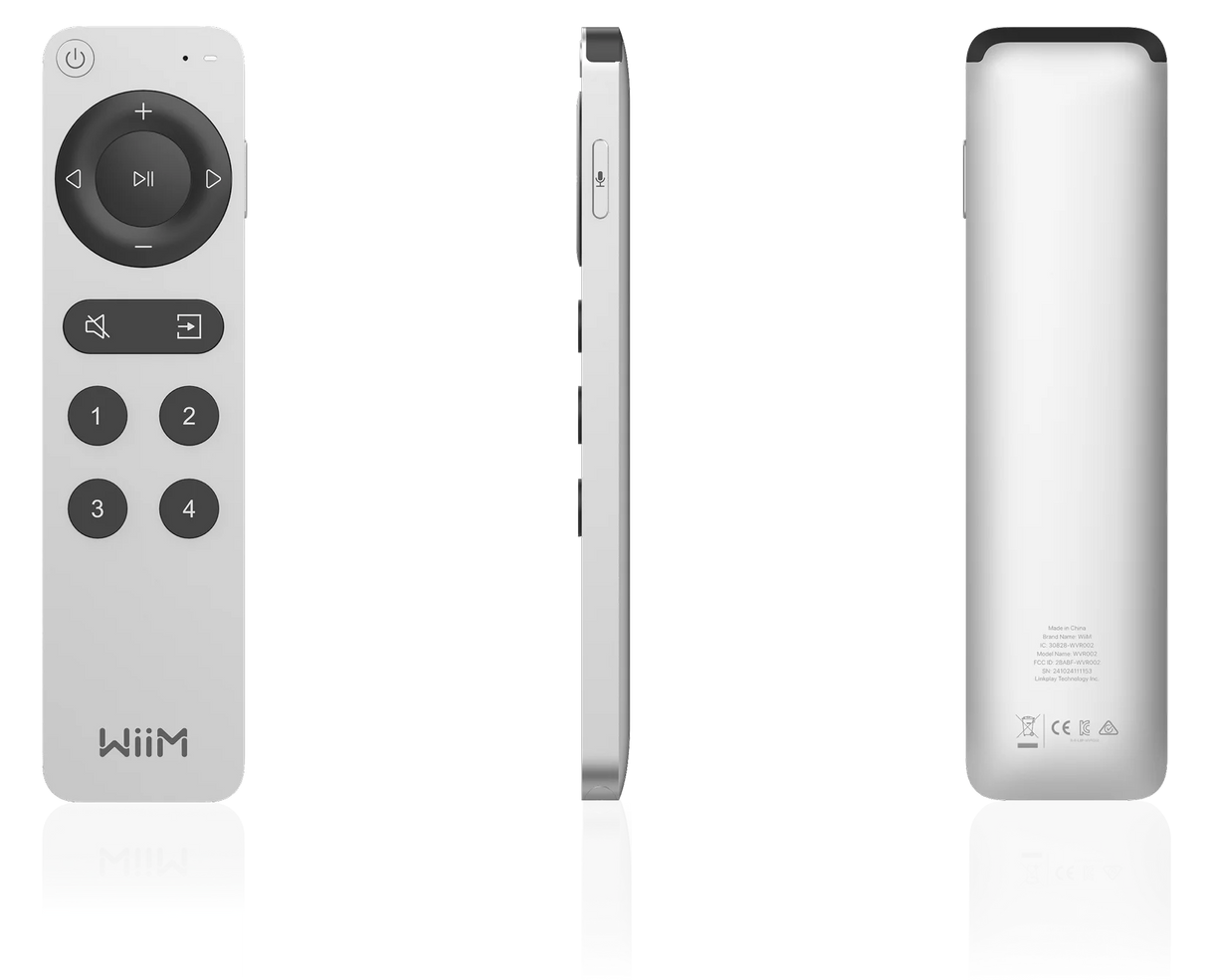 WiiM Voice Remote 2 Telecomando bluetooth con microfono incorporato per controllo vocale