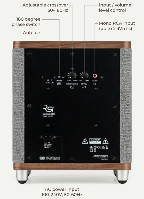 Ruark RS1 Subwoofer 170mm, 100W ideale per Ruark MR1