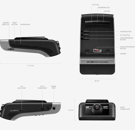 Thinkware U1000 Dash Cam 4K UHD supernight vision controllo remoto Wifi /GPS e con SD Card da 32GB - TechSoundSystem.com