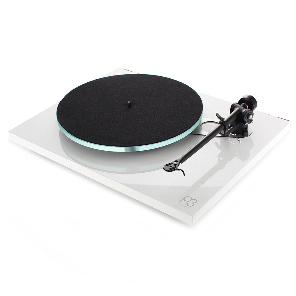 REGA PLANAR 3 BIANCO Giradischi piatto in vetro 12mm, braccio RB330 cavo REGA e motore 24V