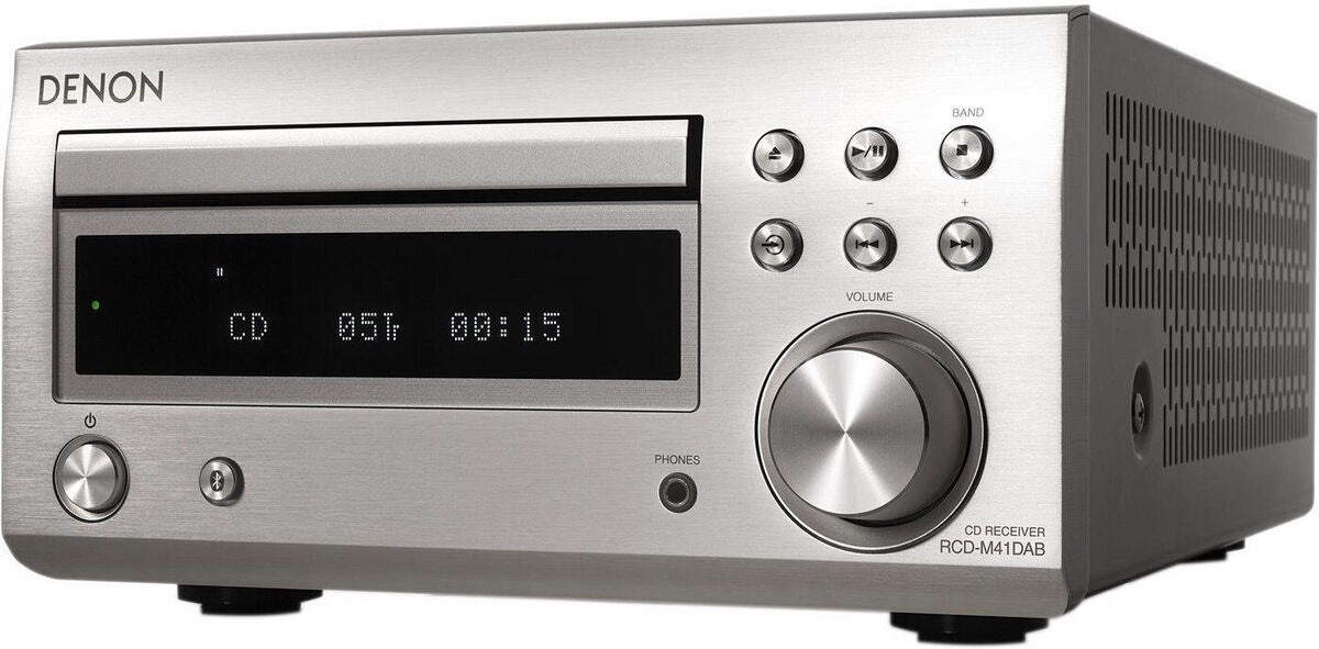 DENON RCD-M41DAB SILVER Sintoamplificatore Micro HiFi con CD, Bluetooth e Radio FM/DAB/DAB+
