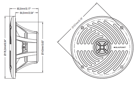 Blaupunkt MSX 652 BLK961 diffusori coassiali marini a 2 vie 165mm 40W - TechSoundSystem.com