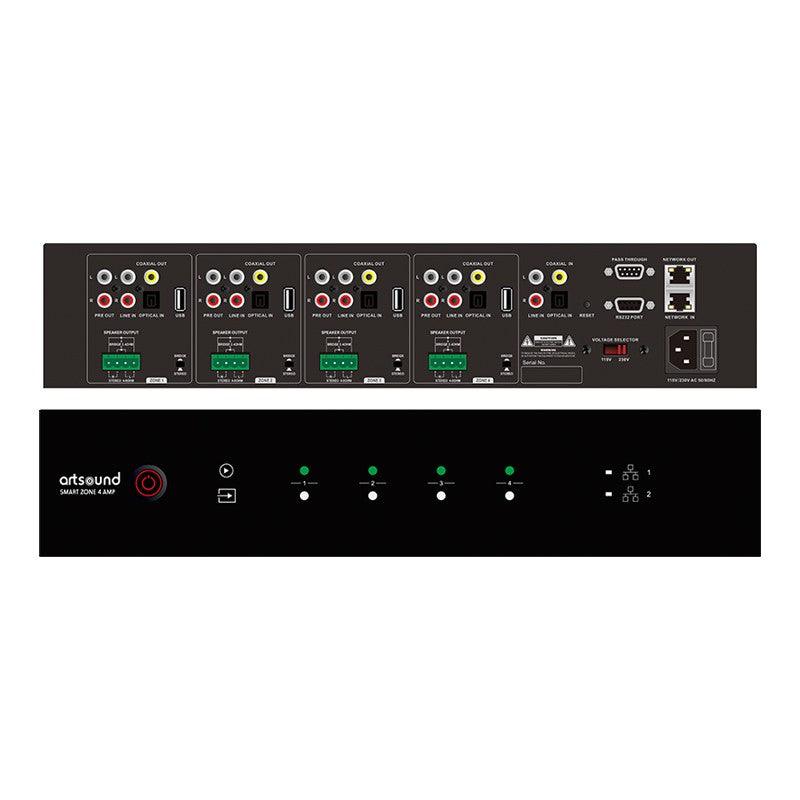 Artsound SMART ZONE 4 AMP Amplificatore streaming multiroom a 4 zone, cablato e wifi - TechSoundSystem.com