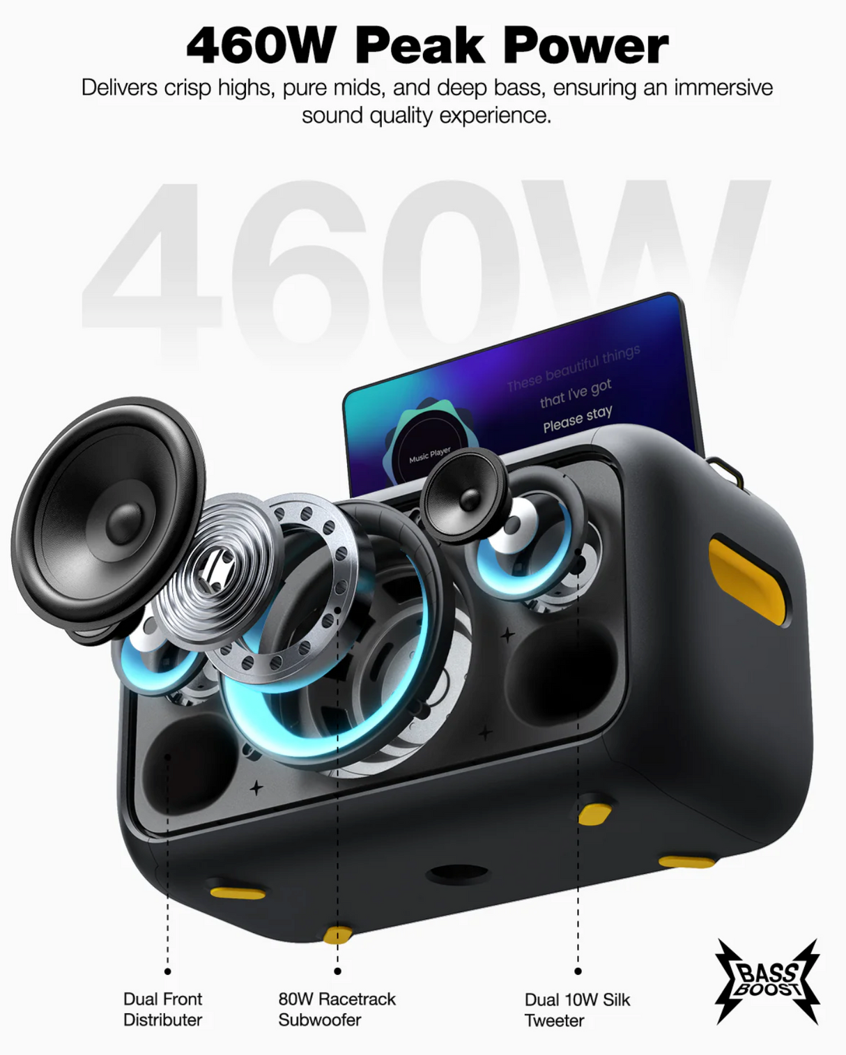 Ikarao BREAK X1 speaker karaoke smart avanzato da 800W con schermo touch HD da 13.3"