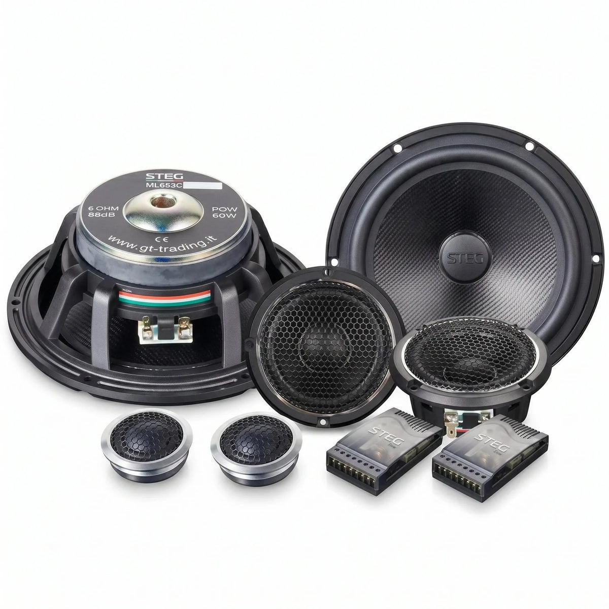 STEG ML653C kit altoparlanti 3 vie Master Stroke WOOFER 165mm + MEDIO 108mm + TWEETER 32mm