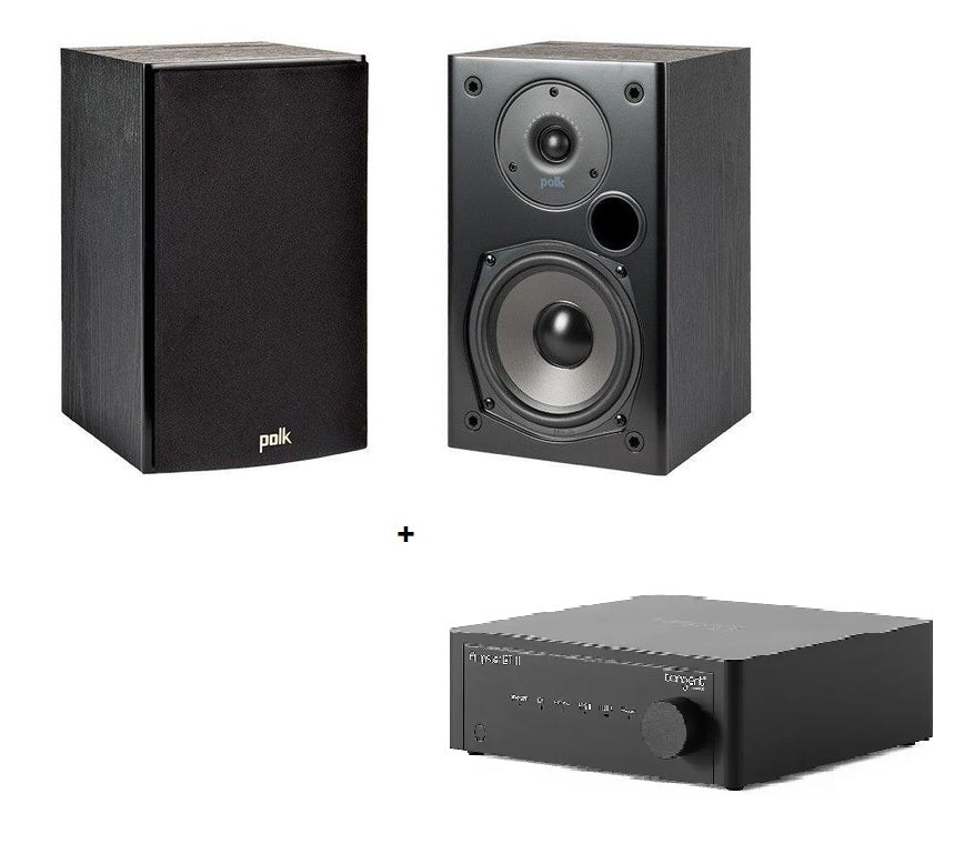 BUNDLE: Polk Audio T15 + Tangent AMPSTER BT 3 - Diffusori da scaffale + amplificatore integrato HIFI!