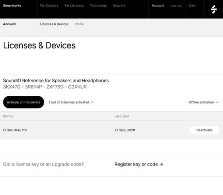 SONARWORKS UPGRADE DA REFERENCE 4 HE A SOUNDID PER CUFFIE - CODICE - TechSoundSystem.com