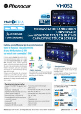 Phonocar VM052E Mediastation 1 DIN con monitor 10.1" HD, Android 9.0, Bluetooth GPS e mappe - TechSoundSystem.com
