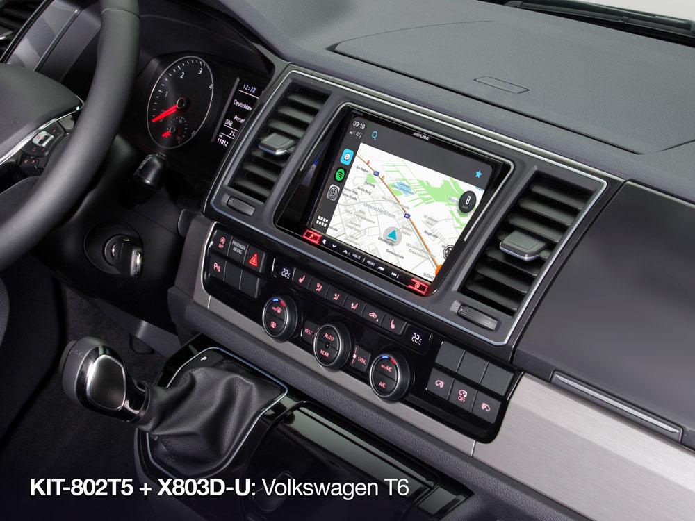 Alpine KIT-802T5 Kit di installazione autoradio da 8 pollici per Volkswagen T5 Facelift e T6 (7 H / E / J) - TechSoundSystem.com