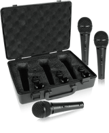 BEHRINGER XM1800S KIT 3 MICROFONI DINAMICI CARDIODI + 3 CLAMPS + CUSTODIA SET PER CANTO E KARAOKE - TechSoundSystem.com