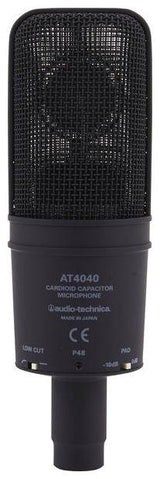 AUDIO-TECHNICA AT4040 MICROFONO STUDIO LARGO DIAFRAMMA CARDIOIDE PER STRUMENTI AD ALTO LIVELLO SPL + SOSPENSIONE ELASTICA E BORSA - TechSoundSystem.com