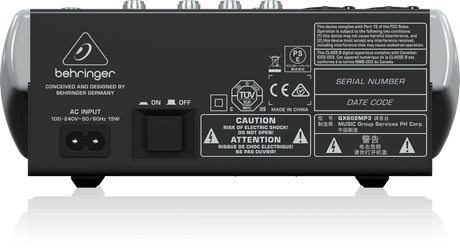 BEHRINGER QX602-MP3 XENYX MIXER 6 CANALI LETTORE MP3/USB EFFETTI VOCE KARAOKE REVERBERO/DELAY +48V - TechSoundSystem.com