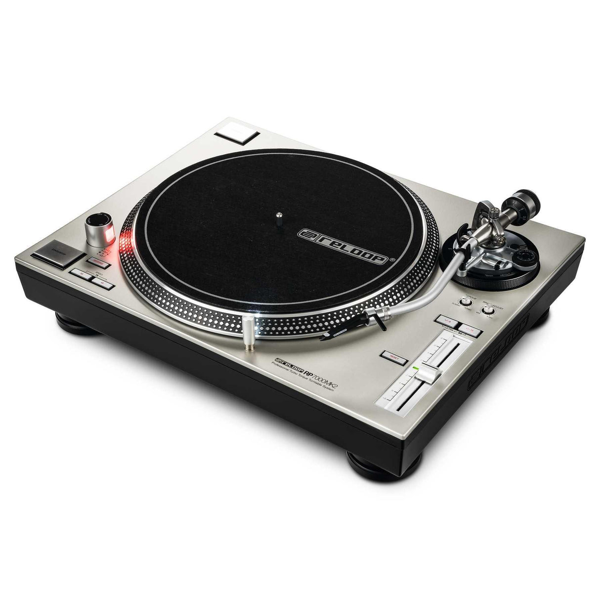 RELOOP RP-7000 MK2 SILVER GIRADISCHI PROFESSIONALE A TRAZIONE DIRETTA PER DJ COLORE SILVER - TechSoundSystem.com