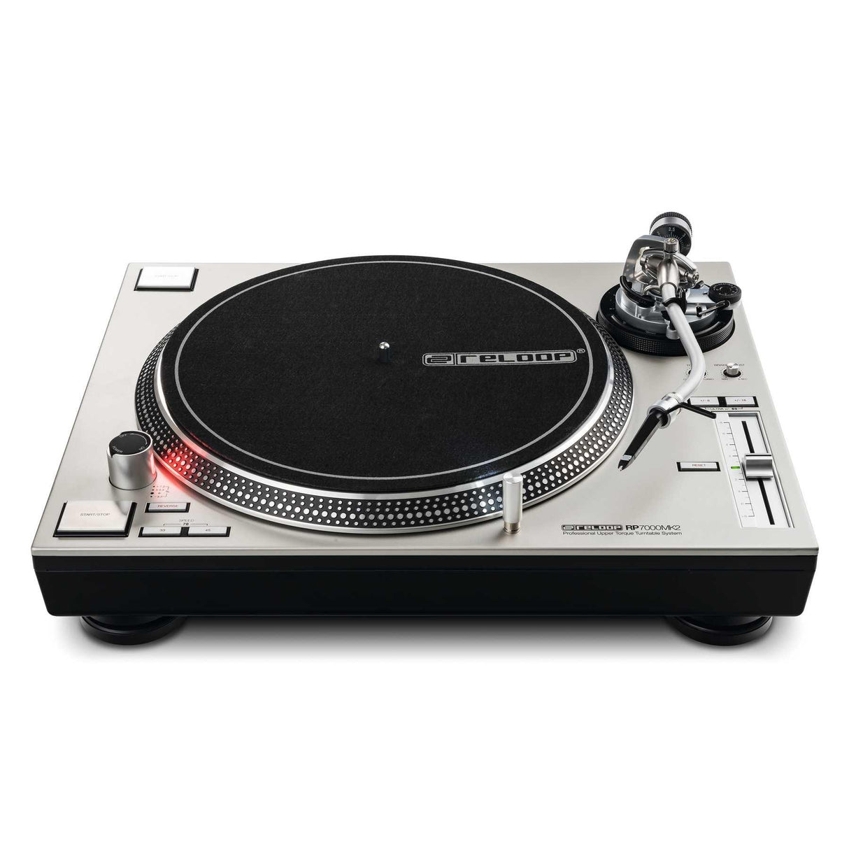 RELOOP RP-7000 MK2 SILVER GIRADISCHI PROFESSIONALE A TRAZIONE DIRETTA PER DJ COLORE SILVER - TechSoundSystem.com