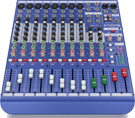 MIDAS DM12 MIXER LIVE E DA STUDIO 12 CANALI 8 MICROFONICI + 2 STEREO 2 AUX SEND EQ 3 BANDE MEDIO SEMI PARAMETRICO + PHANTOM POWER - TechSoundSystem.com