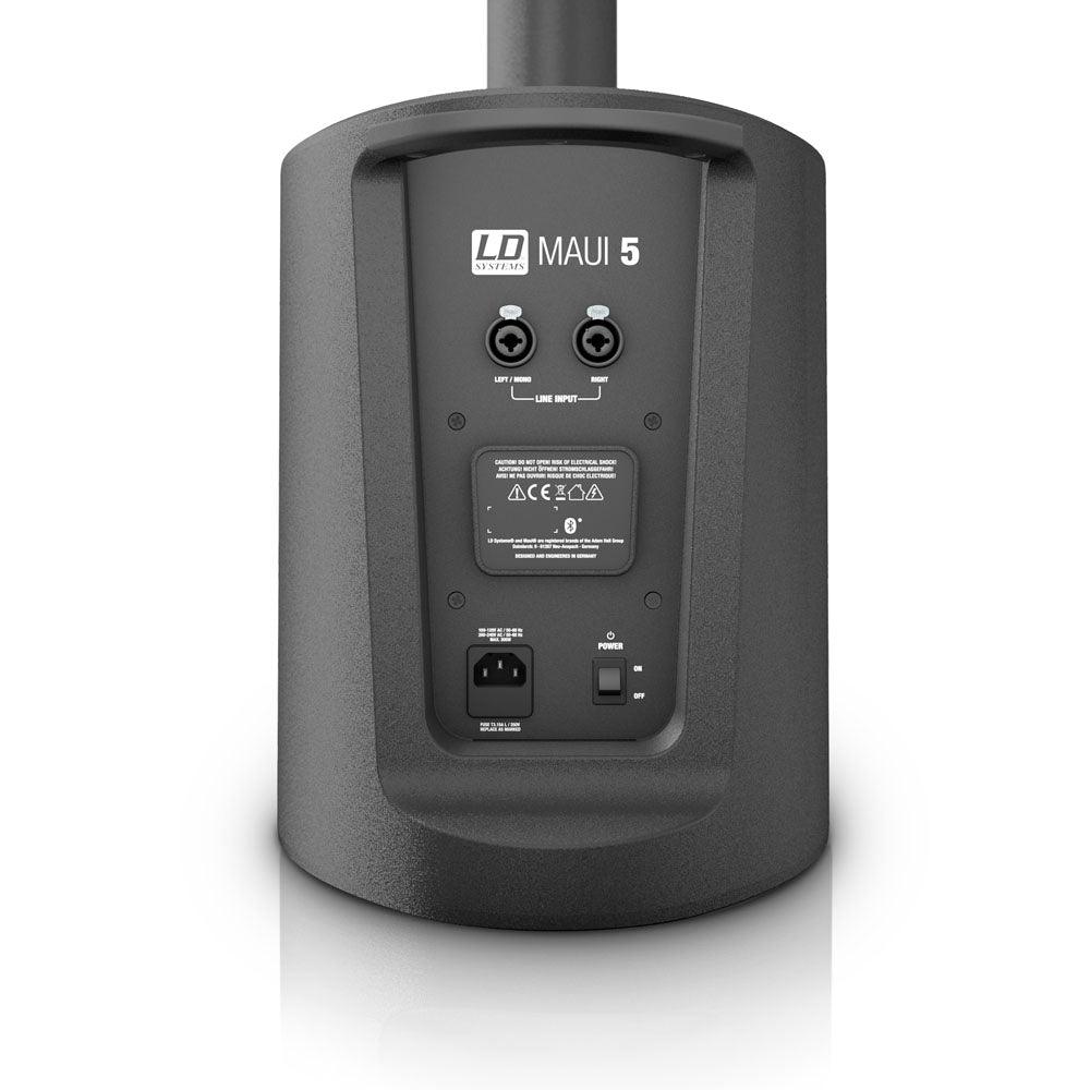 LD SYSTEMS MAUI5 SISTEMA PA PORTATILE A COLONNE SUBWOOFER + SATELLITI CON MIXER E BLUETOOTH COLORE NERO - TechSoundSystem.com