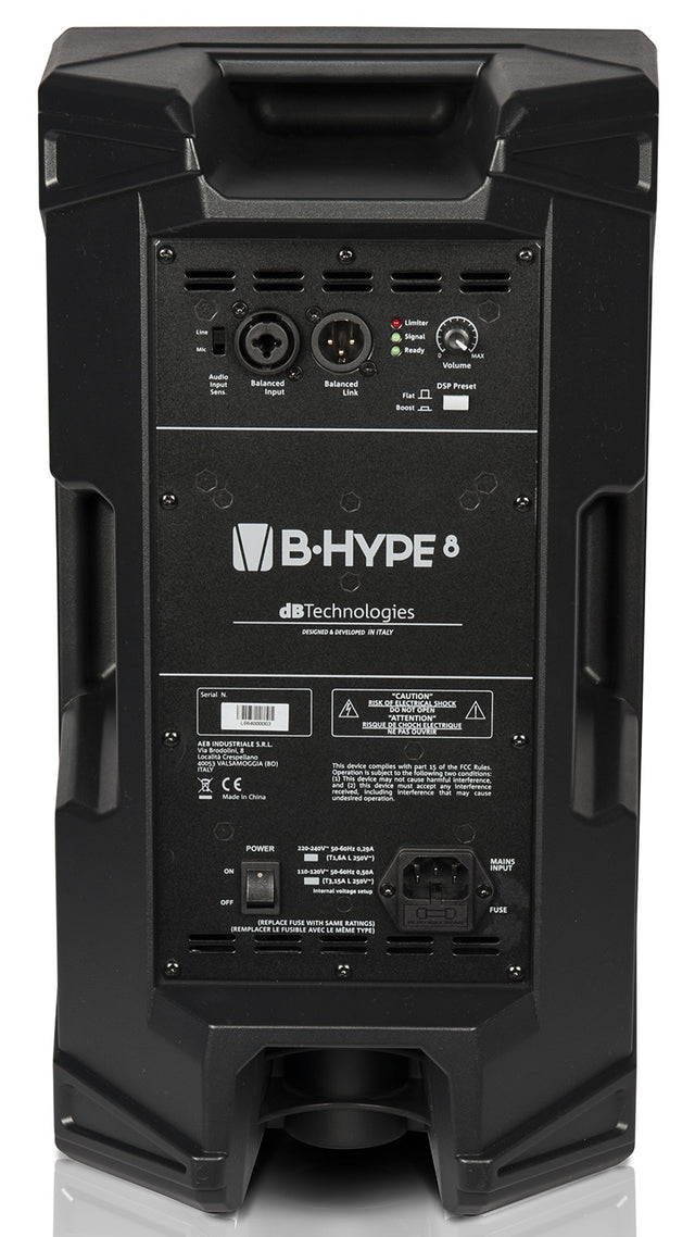 DB TECHNOLOGIES B-HYPE 8 CASSA ATTIVA 2 VIE 260W WOOFER 8" TWEETER 1" EX-DEMO - TechSoundSystem.com