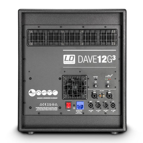 LD SYSTEMS DAVE 12 G3 SISTEMA AMPLIFICATO COMPATTO 2 TESTE + 1 SUBWOOFER 12" CON DSP 2000 WATT - TechSoundSystem.com